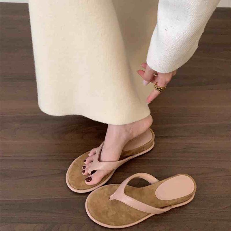 Bohemia Style Summer Women Wedges Heel Slippers Outdoor Clip Toe Slide Ladies Casual Beach Vacation Flip Flop