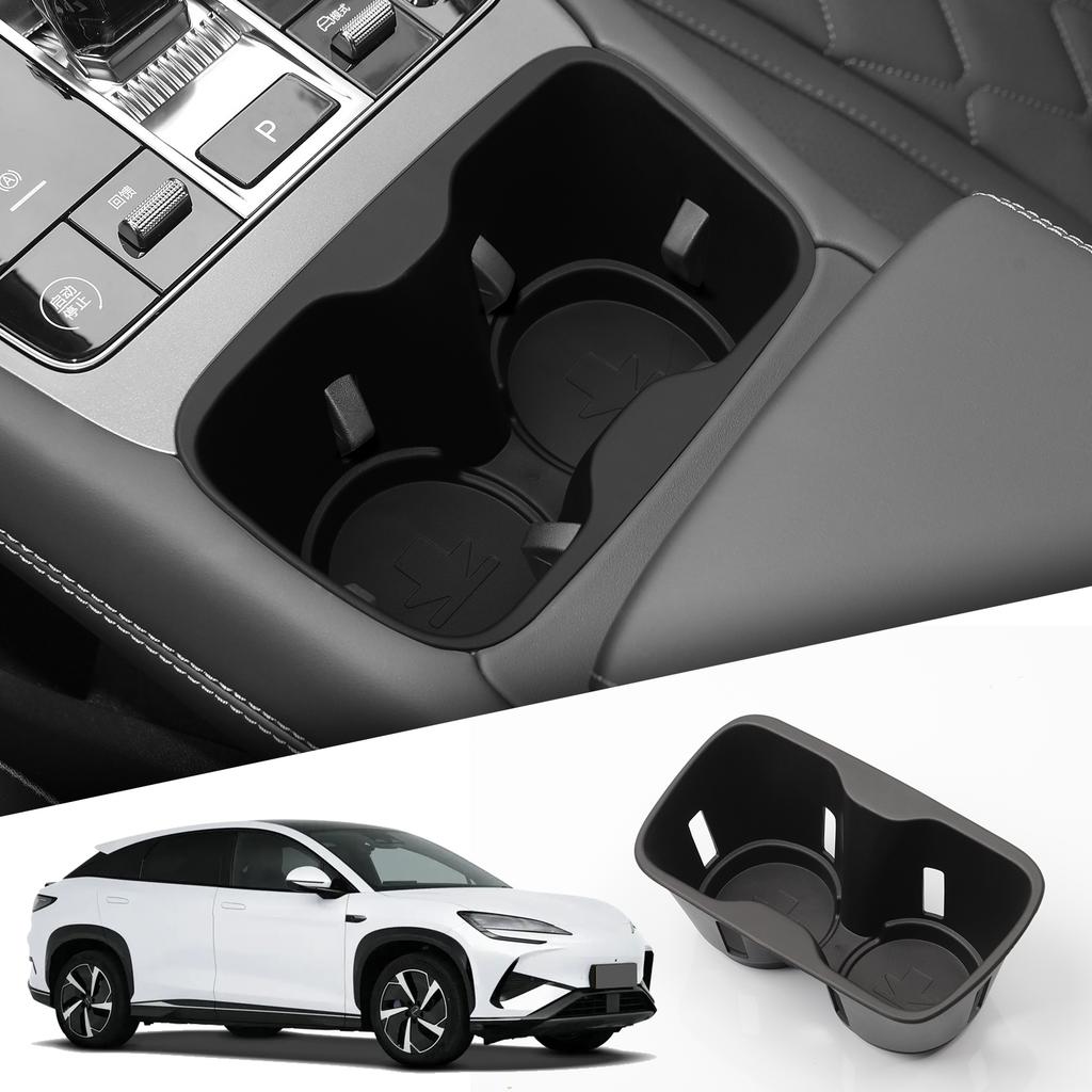 for BYD Sealion 7 EV 2024 2025 Cup Holder Storage Tray Shock-Absorbing Central Armrest Cup Box TPE Tidying