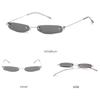 Clear Colored Lens Small Sun Glasses Rimless Eyeglasses Rectangle Sunglasses  for Women & Men