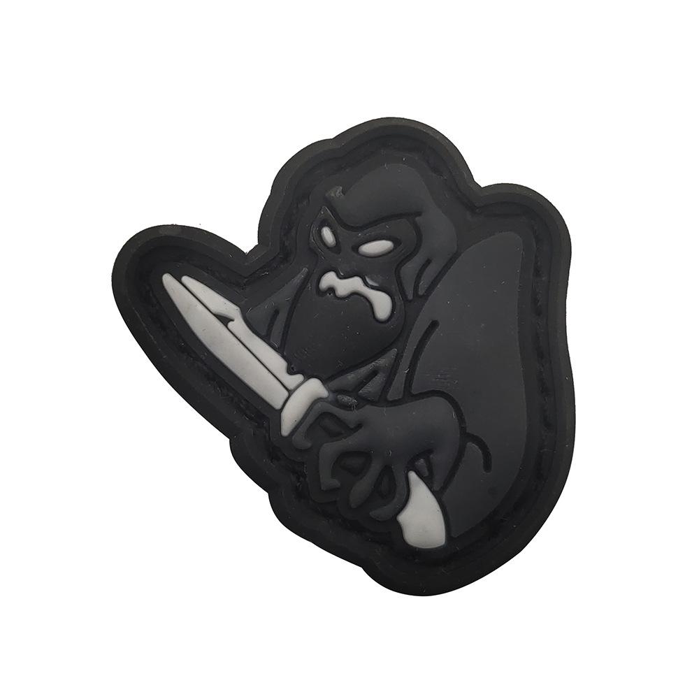 Outdoor Mini Gorilla Holding Knife Velcro Patch - Tactical Morale Sticker