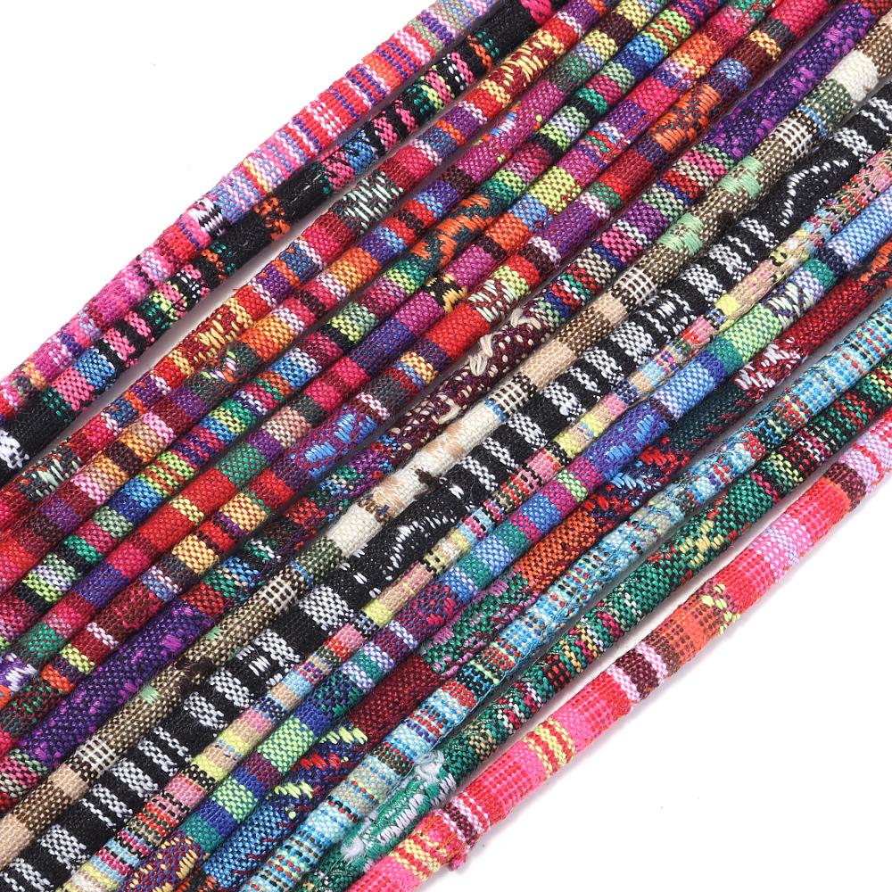 6mm Round Cotton Cords Handmade Colorful Ethnic Style Jewelry Rope For Ornament Making DIY Crafts Bracelet Necklace Accessories