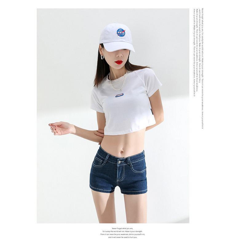 Low Waist Jeans for Women Summer Stretch Light Color Shorts Slim Fit Super Shorts Tight Hot Pants 2025 New Style