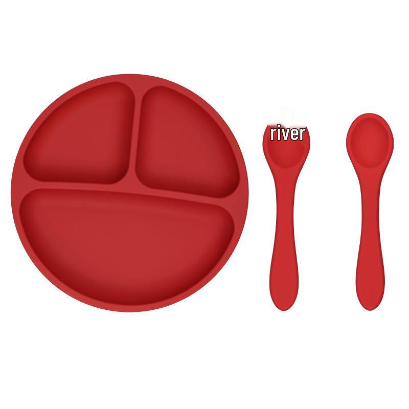 Smiley Face Baby Dining Plate: Silicone Suction Bowl with Lid & Divided Compartments
