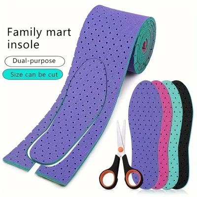 Plantillas autocortantes de 150 cm/rollo para zapatos, suaves, deportivas, con absorción de impactos, para adultos y niños, plantillas transpirables de fabricación propia, plantillas de repuesto para niños y adultos