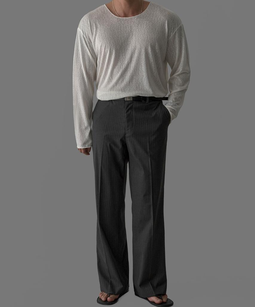 Baulopeulodeogteu Tencel Ribbed Boat Neck Knit Tee [Ivory]