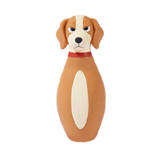 Latex Dog Chew Toy for Small Medium Large Dogs Bowling Shaped Interactive Squeaky Bite-Resistant Teething Toy for Stress Anxiety Relief