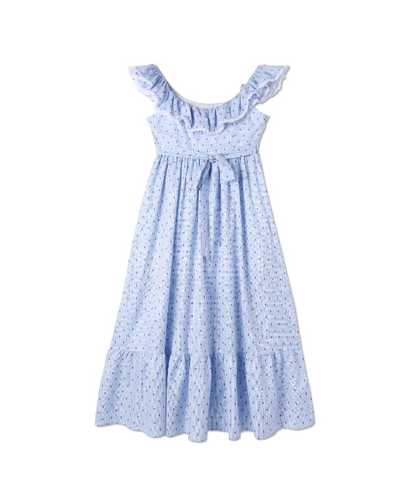 VIKINI VENDER Sweetfian Double Collar Long Dress