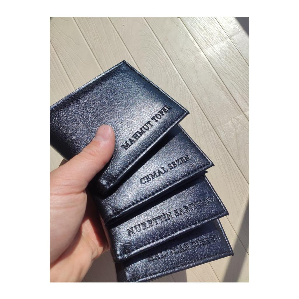 Portefeuille Homme Noir Nom Imprimé Personnalisé