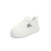 Star Board Shoes Women's Spring New Leather Breathable Comfortable Non-slip Heightening Thick-soled White Shoes