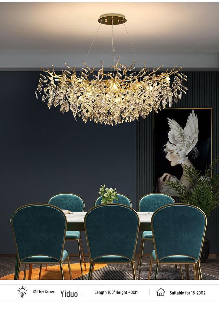 Elegant French Crystal Chandelier: K9 Aluminum Art Lamp for Living, Dining, and Bedroom