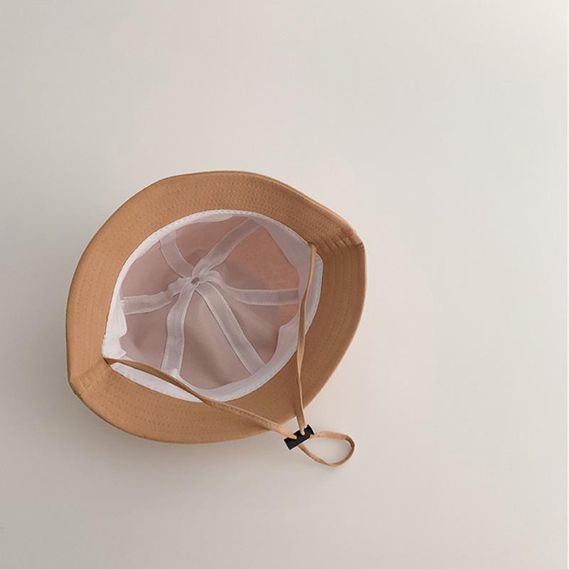 Letter Embroidery Baby Bucket Hat Breathable Thin Cotton Toddler Boy Girl Fisherman Cap Casual Travel Kids Sun Hats