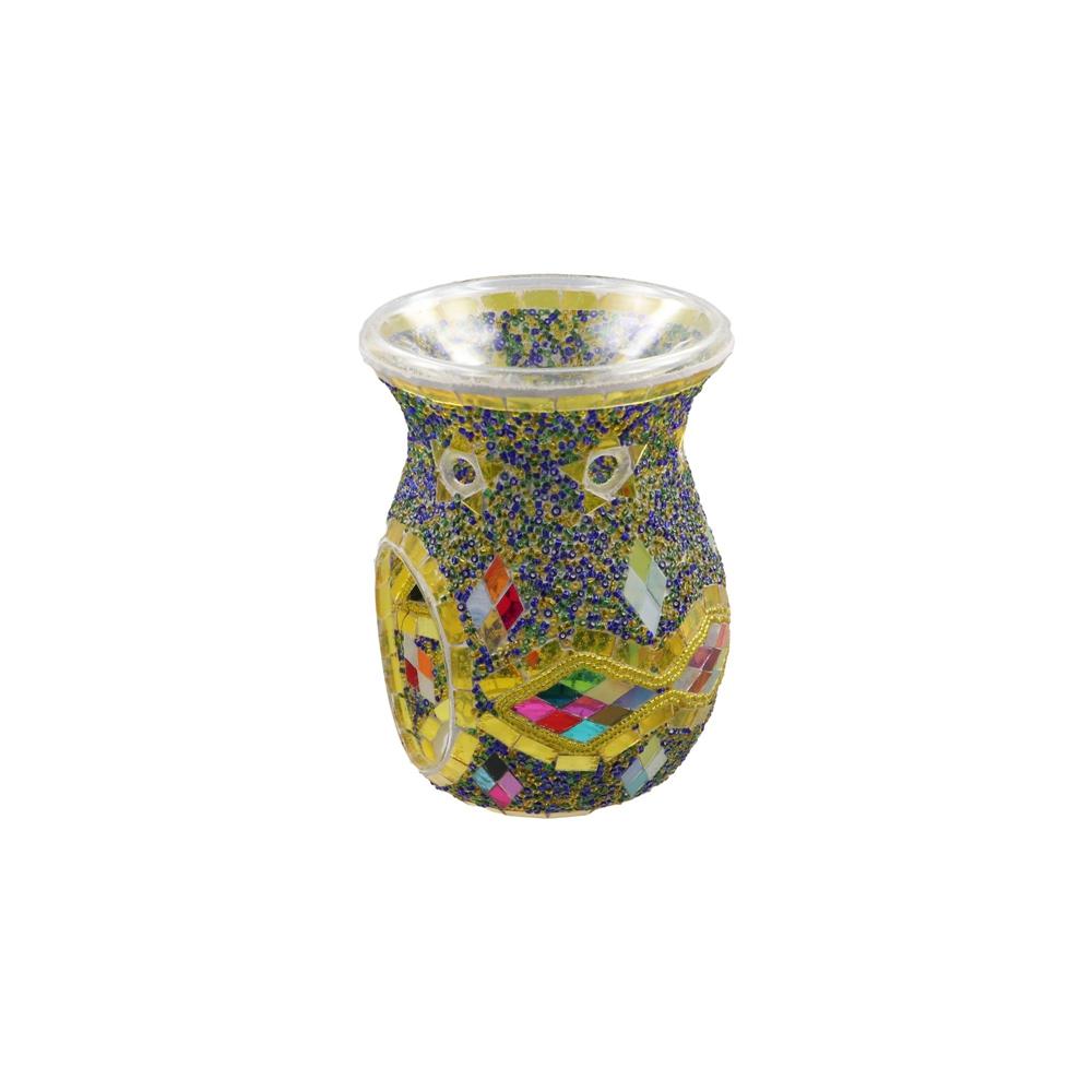 Durable Essential Oil Burner Mosaic Glass Fragrance Warmer Aroma Candle Holder Tealight