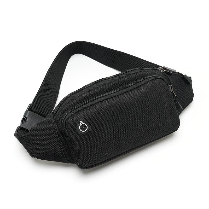 

Модная однотонная поясная сумка: Регулируемая поясная сумка кроссбоди для повседневной носки, отдыха и активного отдыха 18x13x29 cm чёрный