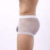 Herren-Boxershorts, durchsichtig, Netzstoff, dünn, niedrige Taille, elastisch, weich, atmungsaktiv, einfarbig, U-konvex, antiseptisch, Herren-Unterhose, Unterwäsche