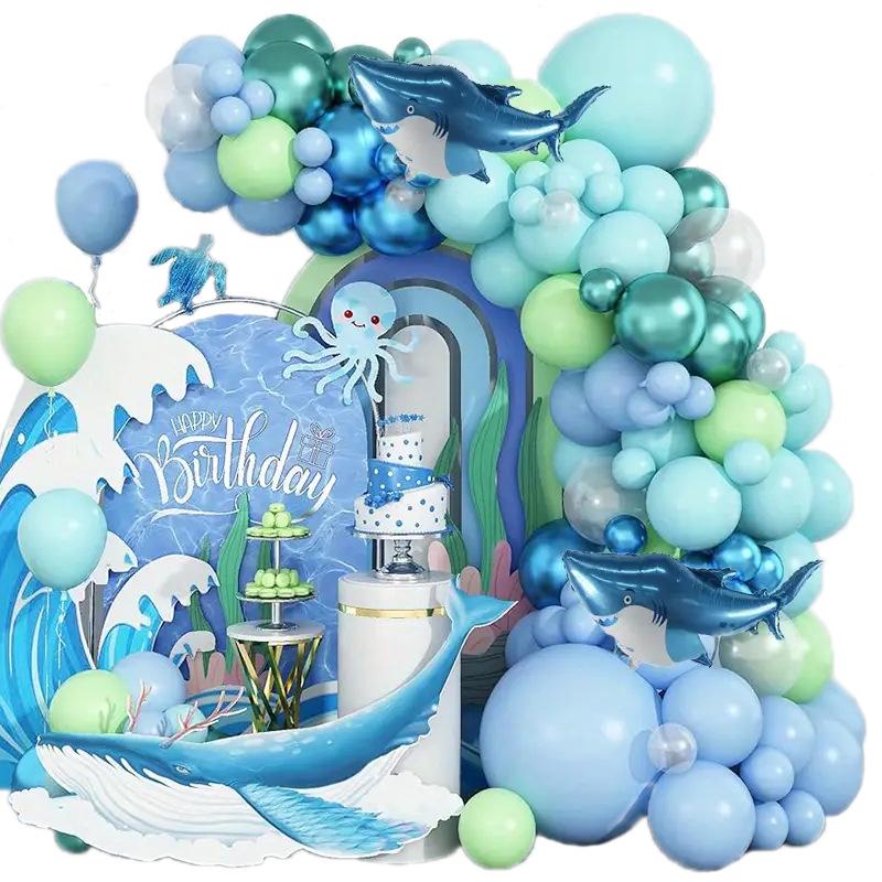 Blue Ocean Shark Balloon Arch Party Decoration Set