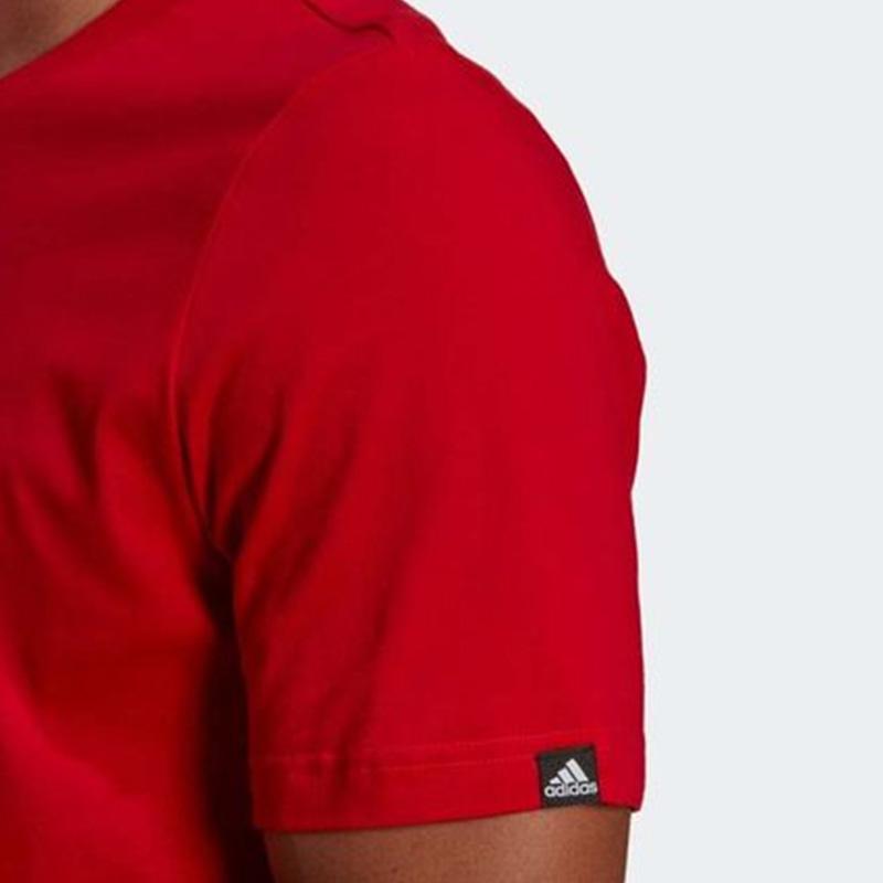 Adidas Alphabet Logo Print Round Neck Short Sleeve T-shirt Men Tops Red GL2401