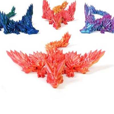 Statuetta Drago Volante Stampata in 3D Giunture Mobili Drago Colorato Figura Drago Alato Articolato Modello Giocattolo Fidget Decorazione da Tavolo Ornamento