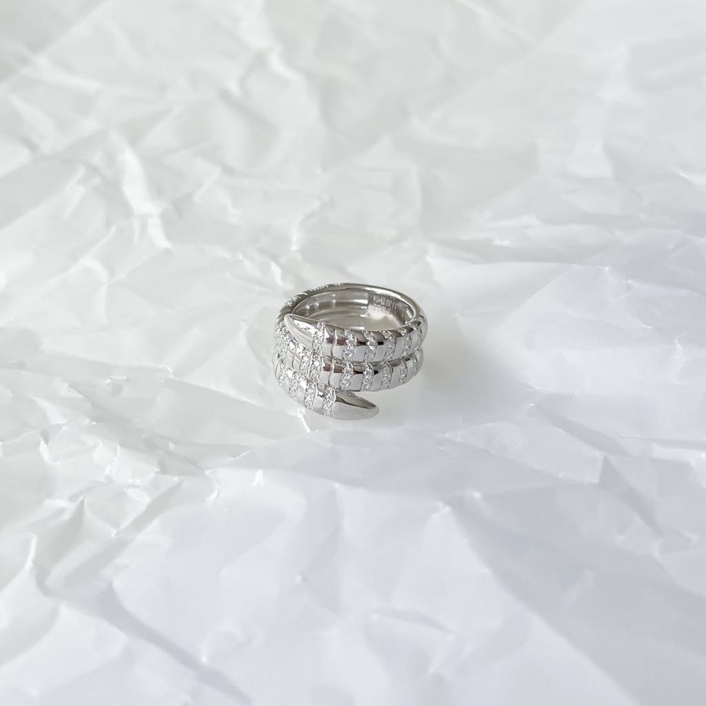 Silver Ring with Cubic Zirconia, Product Weight 9.99 G (2151265)