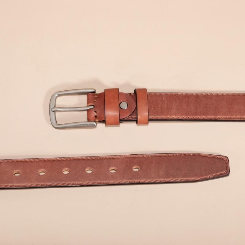 First Layer Cowhide Belt Men's Retro Casual Pin Buckle Leather Belt Men's Cowhide Vegetable Tanned Belt