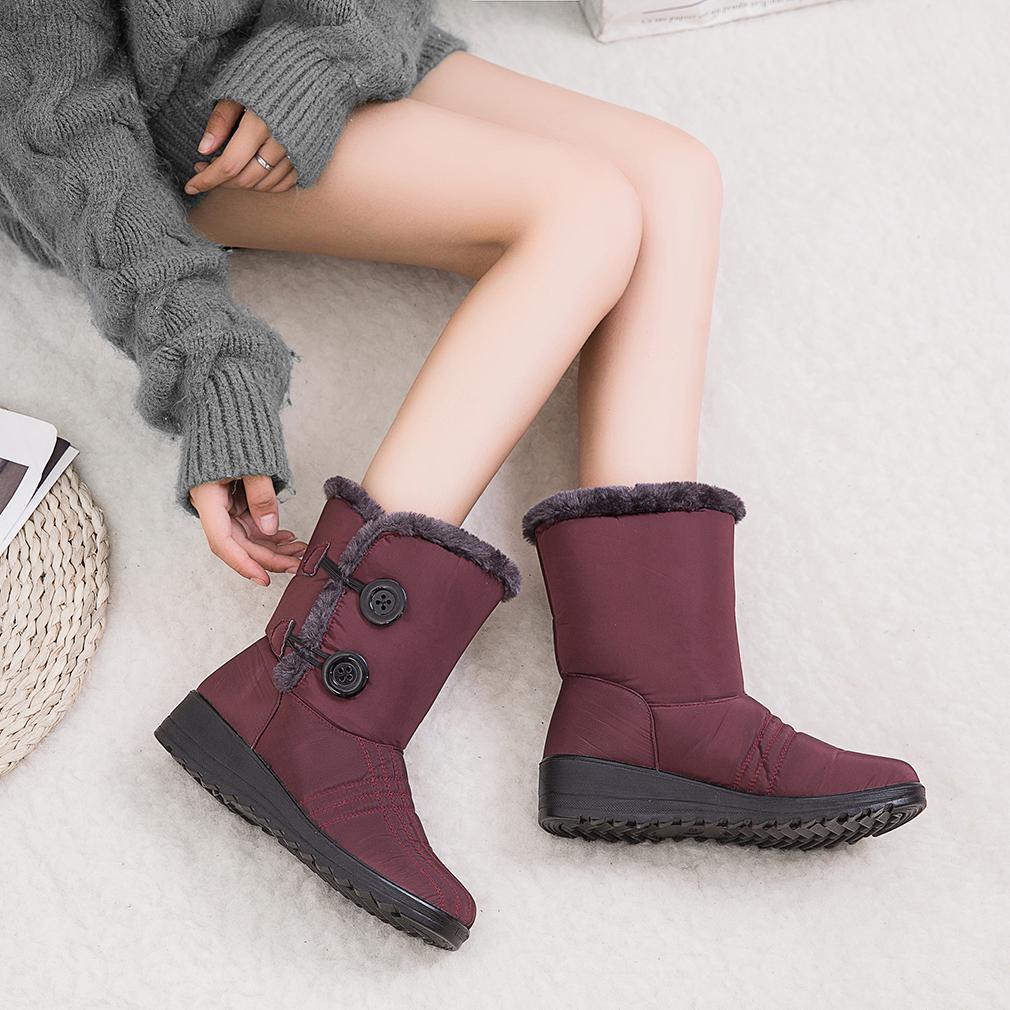 Buy Women Winter Nonslip Waterproof Cotton Boots Comfortable Warm Short Boots Snow Boots at