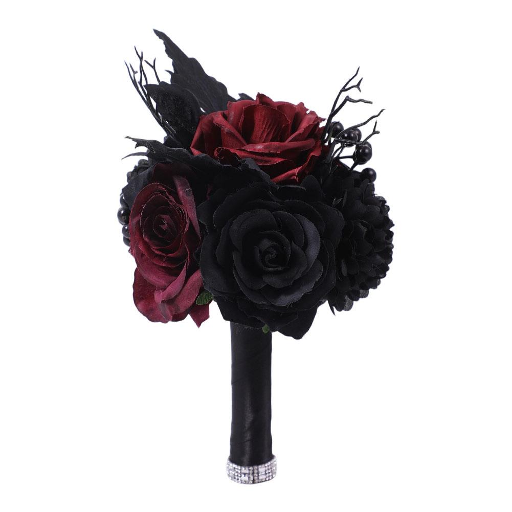 

1 Bouquet Of Roses Bridesmaid Foam Flowers Roses Bride Bouquet Ribbon Fake Wedding Bouquet Decoration Valentine s Day Gifts