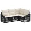 Garden Sofa Set 4 Pcs Black Poly Rattan