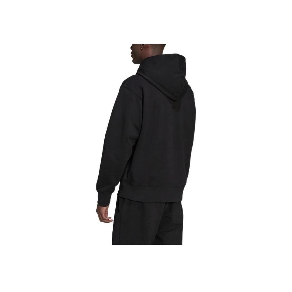 Adidas Originals Trefoil Solid Color Embroidered Pullover Hoodie Long Sleeve Sweatshirt Men Tops Black HN6934