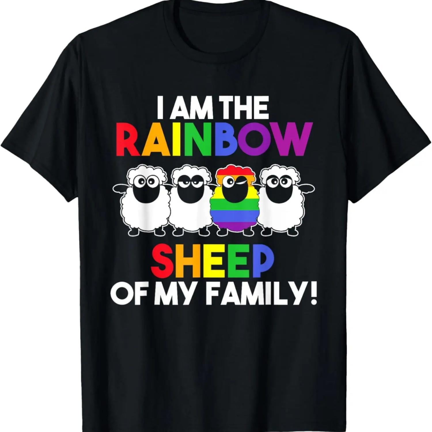 

I am the Rainbow sheep of my family t-shirt T-Shirt XXXXXL чорний