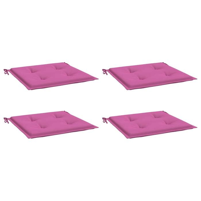 VidaXL Set of 4 Garden Chair Cushions, Non-Slip Seat Pads, Terrace Patio Outdoor Decoration, Pink 361093