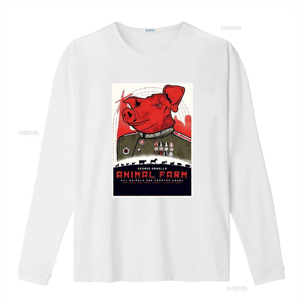 George Orwells Animal Farm T shirt 1984 Inspired Design Some Are More Equal  vintage Washed Stylish designer clothes graphic