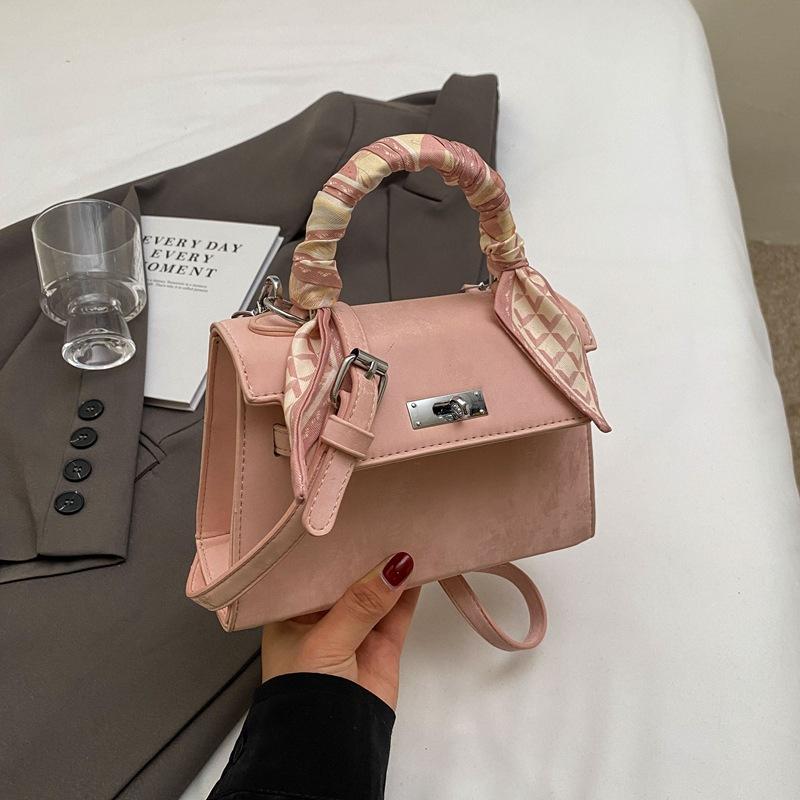 

Новый высококачественный шелковый шарф контрастного цвета, портативная женская сумка через плечо, модная розовый