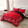 Comforter Paisley Mandala 3D Print Black Red Bohemian Style Double For Adults Queen King Size Bedding Set With