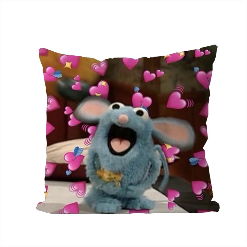 Blue Mouse Tutter Pillow Case For Car Sofa Decorative Home Doublesided Print Plush Square Throw Pillow Cushion Cover