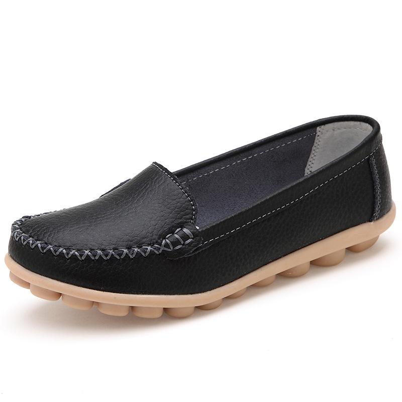 BrandNew SpringSeason Genuine Leather Lady FootPairs Lady DailyWear Single FootPairs Flat Bean FootPairs Lady BigSize Middle-aged and Old Mother s 40 2480₽
