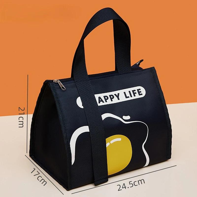 Portable Thermal Lunch Box Bags for Women Kids Food Storage Handbags Travel Picnic Pouch Insulated Cooler Bento Bag