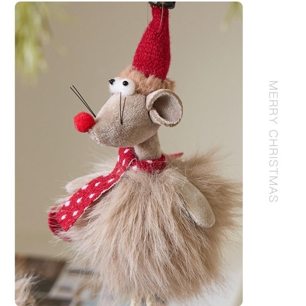 Creative Cute Mouse Ornaments Fabric Animal Pendants Christmas Gift Decorations Christmas Tree Hanging Ornaments Xmas Party