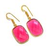 Pink Rubillite Gemstone Handmade 925 Sterling Silver Jewelry Earring 1.58" GK-5161