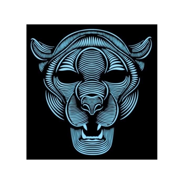 Masque de Panthère à Led - ATOSA - Accessoire de Déguisement - Noir - Mixte - 18 ans
