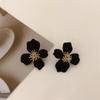Pinkdudu Vintage Velvet Flower Zinc Alloy Earrings Simple Drop Earrings Women Jewelry PD2374