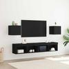 Wall Mounted TV Shelf 2 pcs Black Oak 30.5 x 30 x 30 cm