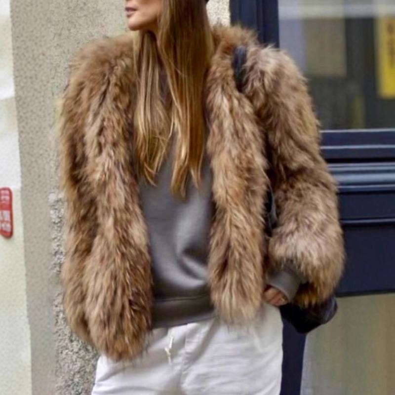 

Элегантное пальто с длинным рукавом для женщин 2025 Осень и Зима Новый стиль S коричневый