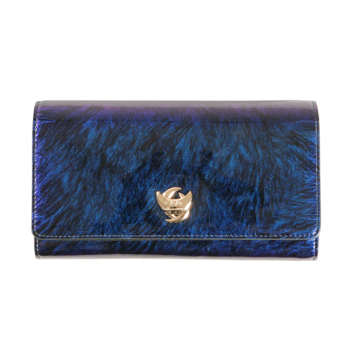 

Clelia Women s Enamel Long Wallet with Horsehair-Look Print, Large Capacity, Made with a Special Fabric that Changes Color Depending on the Angle,