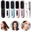 LCD Cordless Hair Straightener Brush Anti-Scald Electric Hot Comb 3 Temp Settings USB Recharing Electric Hair Straightener Comb