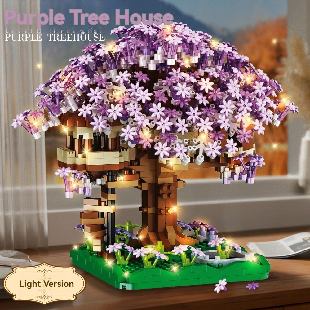 Non-Toxic Micro Sakura Tree Building Blocks Set Diy Cherry Blossom Bricks With Light Treehouse Model Ornament Romantic Gift For Childrenfriend