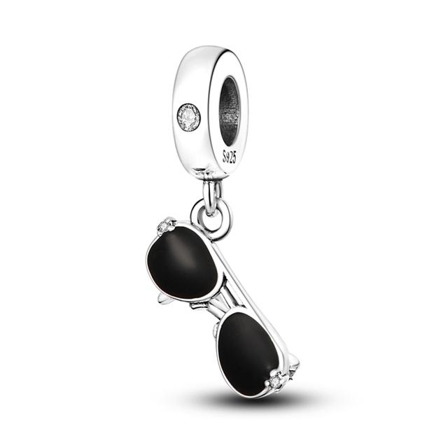 925 Sterling Silver Cz Dangle Baby Footprints wisiorek z motywem zwierzęcym koraliki Fit bransoletka naszyjnik prezent