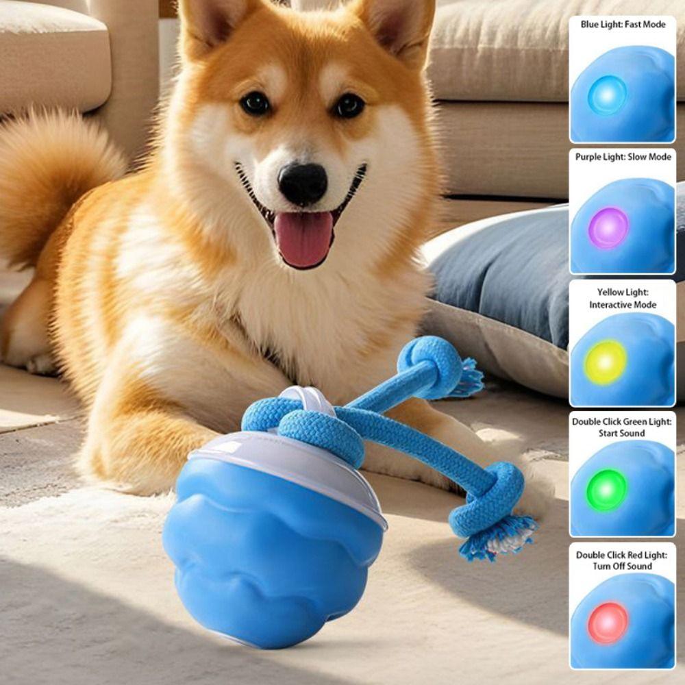 3 Modes Interactive Dog With Rope USB Rechargeable Pet Motion Active Rolling Ball Automatic Moving Dog Medium Small Dogs Puppy