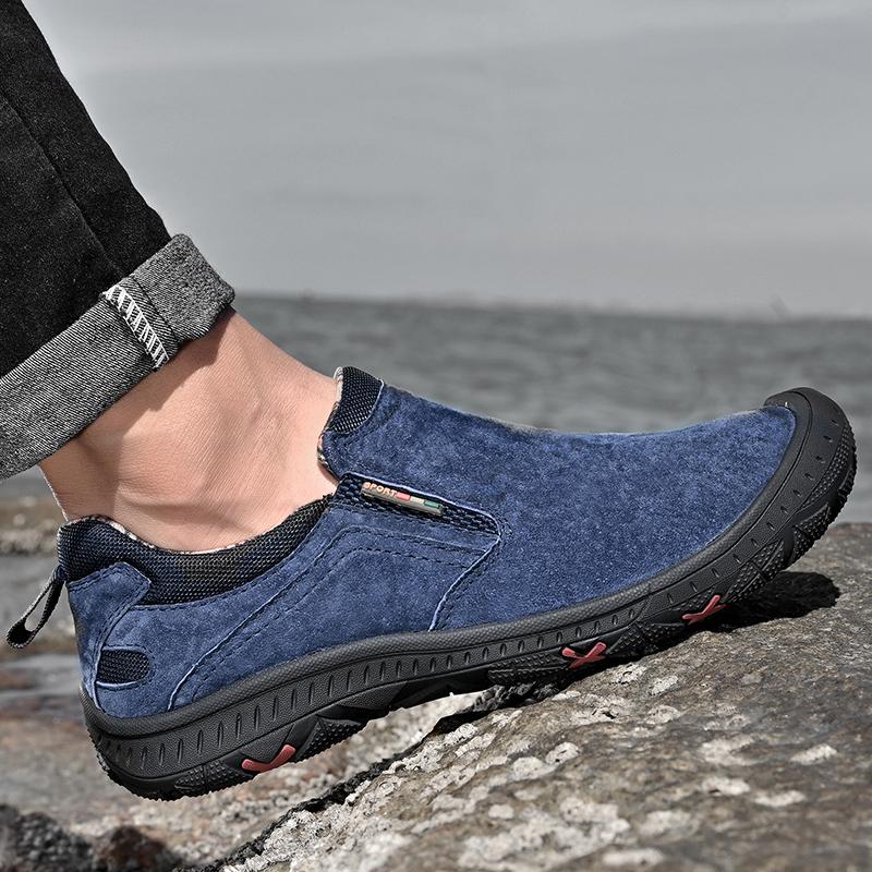 Mens Shoes 2022 Fashion Outdoor Shoes Moccasins Man Loafers Casual High Quality Suede Comfy Slip On Climbing Shoe Big Size 38-47