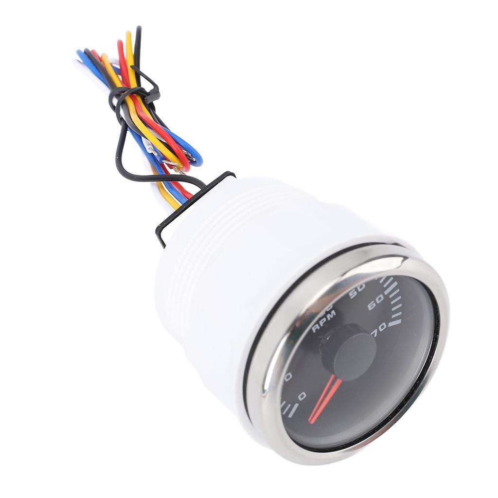 52mm 7000RPM Tachometer with Hourmeter 7 Color Backlight DC 9 32V RPM Gauge for Truck Tractor Car RV Boat
