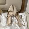 A Rhinestone Chain with Bag Head Sandals Women's Stiletto High Heels Temperament Not Tired Feet In Summer