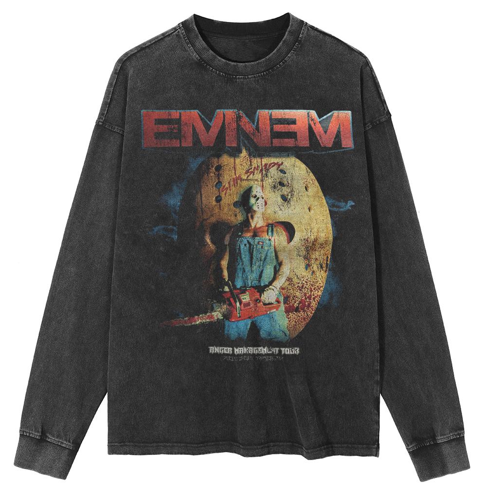 

Уличная одежда Забавные черные выстиранные рубашки с длинным рукавом S чёрный